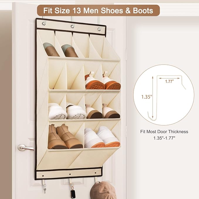 FENTEC 2 Pack Over the Door Shoe Organizer, Hanging Shoe Organizer, 28 Large - Image 4