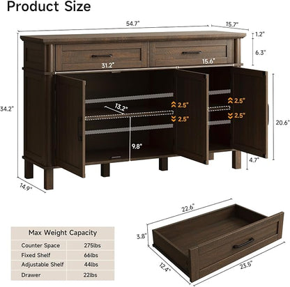 ONBRILL 55 Inch Buffet Cabinet - Image 2