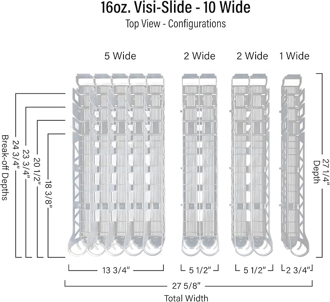 Display Technologies Visi-Slide Fridge Drink Organizer, Soda Can Organizer - Image 2