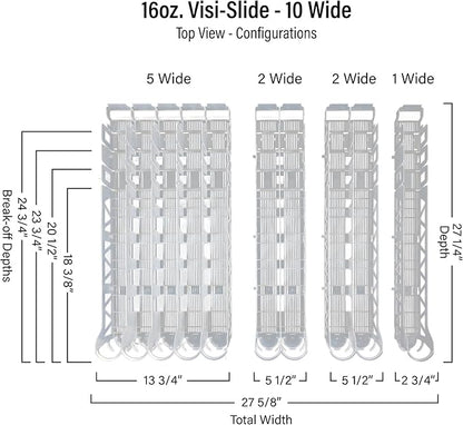 Display Technologies Visi-Slide Fridge Drink Organizer, Soda Can Organizer - Image 2