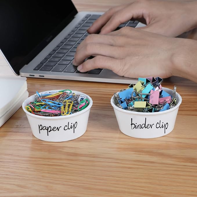 ONTUBE Ceramic Paper Clip Holder and Binder Clip Holder Set - Image 5