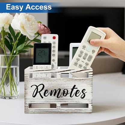 Wooden Remote Control Holder Wall Mount Remote Organizer - Image 5