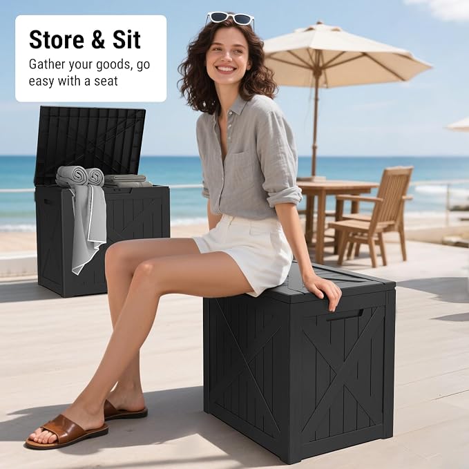 Mars Villa 31 Gallon Deck Box, Outdoor Storage Box Waterproof, Outside Resin - Image 7