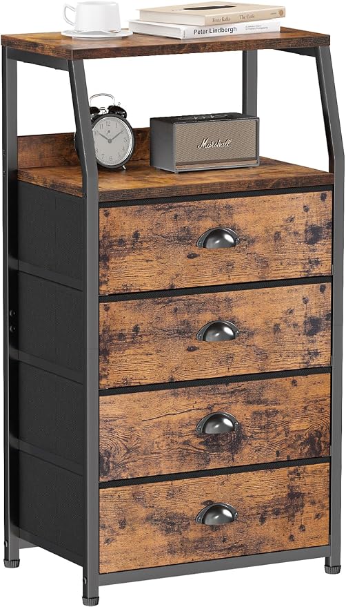 Furnulem Tall Night Stand, Bedside Table by Furnulem