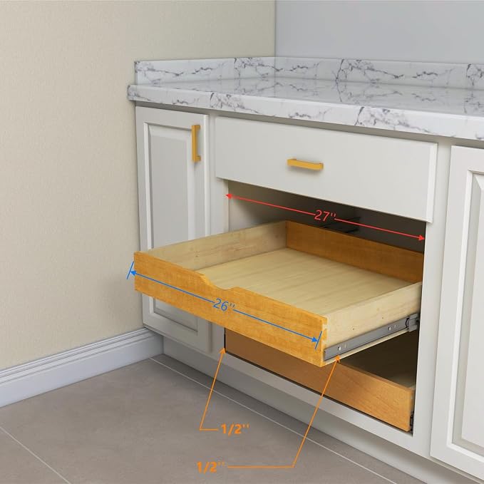 Solid Wood Pull Out Drawer 27" W × 21" D - Image 2