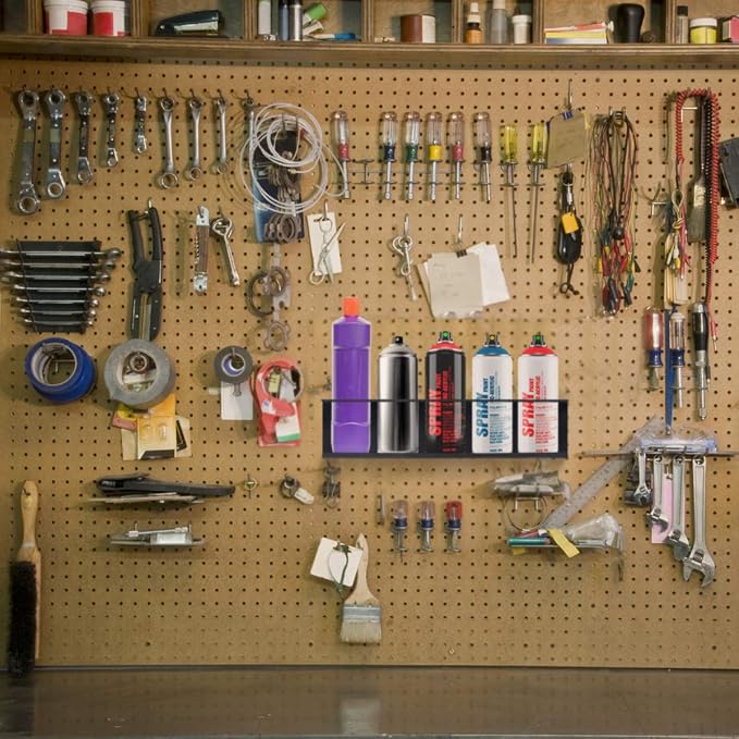Touri 6 Pack Spray Can Holder for Garage and Workspace, Wall-Mounted Steel - Image 5