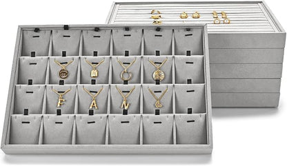 24 Grids Necklace Tray Jewelry Display Tray Necklace Holder Organizer - Image 6