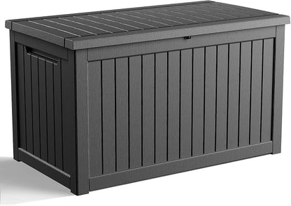280 Gallon Waterproof Outdoor Storage Box, UV Resistant Resin Deck Box by KFY