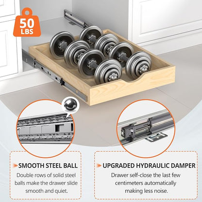 ZOINLIY 15''W X 21''D X 3''H Wooden Pull Out Drawer - Image 3