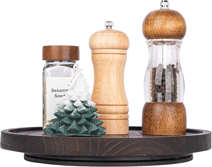 Wood Lazy Susan Organizer Kitchen Turntable - Image 8
