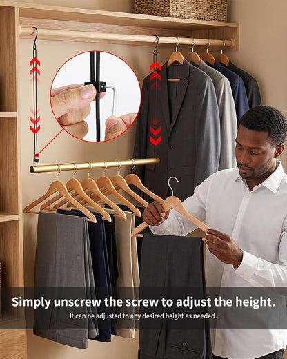 BaiNong Adjustable Closet Hanging Rod 17-30" Gold Closet Rod Extender 4Pack | - Image 6