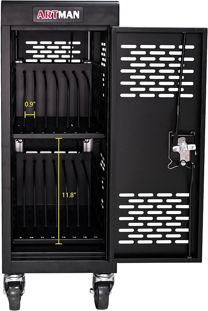 16 Device Charging Cart for Laptop Up to 16.3-inch Screen, Mobile Charging - Image 9
