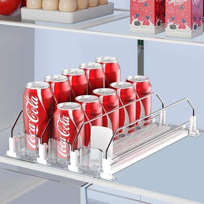 Drink Organizer for Fridge, Self Pushing Fridge Drink Organizer, Automatic by IBORING