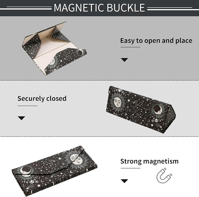 Foldable Glasses Case, Magnetic PU Leahter Sunglasses Case, Cute Hard Shell - Image 5