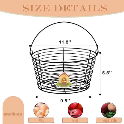 Colorful Metal Mesh Wire Egg Collecting Basket - Image 2