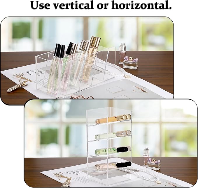 ELLDOO Rollerball Perfume Organizer, 5 Compartment Clear Acrylic Perfume - Image 4