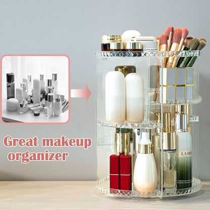 Rotating Makeup Organizer, DIY 8 Adjustable Layers Spinning Skincare Organizer - Image 2