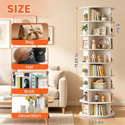 RUNSUNSPRI 8 Tier Rotating Shoe Rack Corner Organizer 360°Rotating Shoe Rack - Image 3