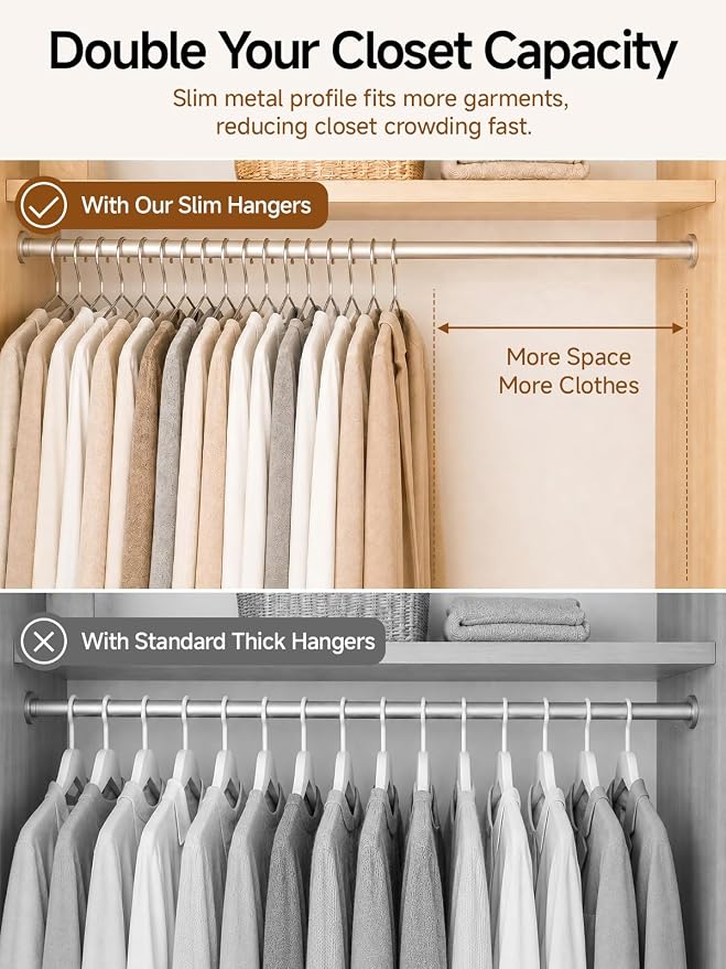 Metal Hangers 20 Pack, 4mm Heavy Duty 201 Stainless Steel Clothes Hangers - Image 3