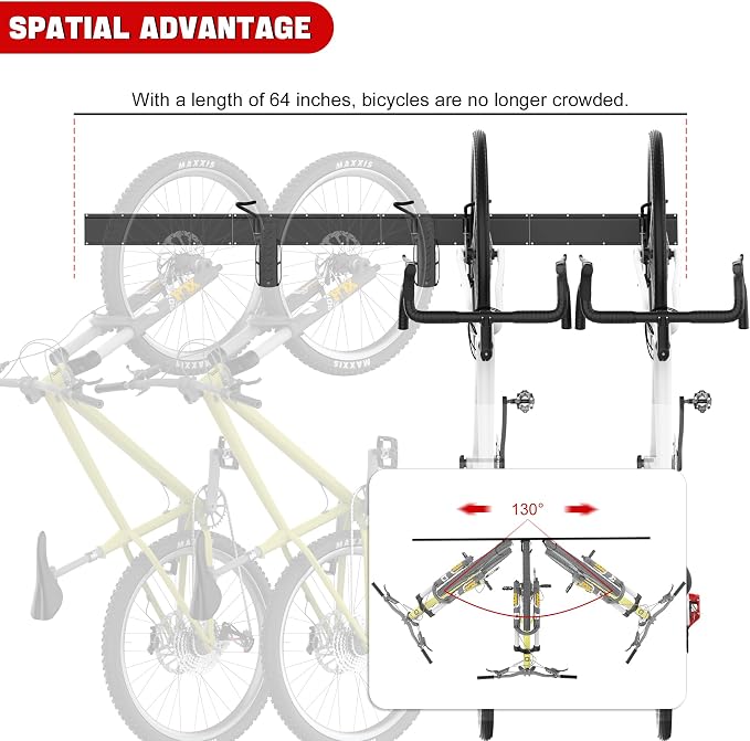 Ultrawall Swivel Bike Storage Rack, Adjustable Wall Mounted Bike Rack - Image 2