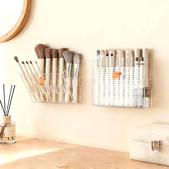 Wall-mounted Makeup Organizers, 16-Slot Eyeliner Lip Liner Organizer Holder by Unknown