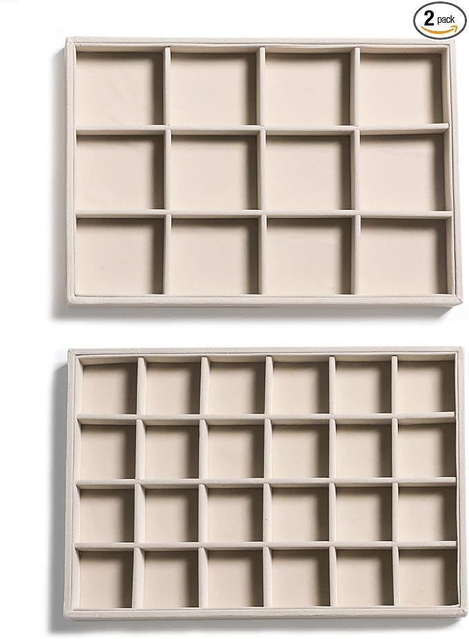 Frebeauty Stackable Velvet Jewelry Organizer Trays by Frebeauty