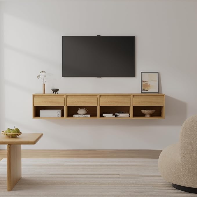 Floating Nightstand Set of 4, Wall Mounted Bedside Table - Image 6