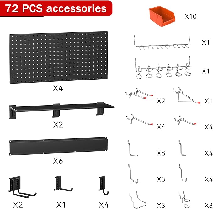 Ultrawall Black Pegboard Wall Organizer, 48X 36 inch - Image 6