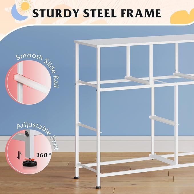 WLIVE Dresser for Bedroom, 7 Drawers, TV Stand, A-Pink | 7 roomy fabric drawers - Image 7