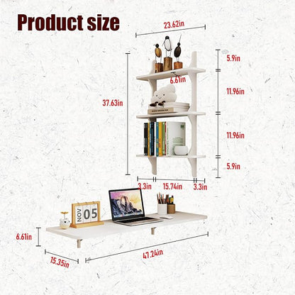 Pmnianhua Wall Mounted Folding Table, Foldable Drop Leaf Table, Wall Mount Fold - Image 2