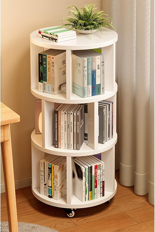 Rotating Bookshelf Tower 2/3/4/5/6 Tier Wood Rotating Bookshelf Wooden Book by Unknown
