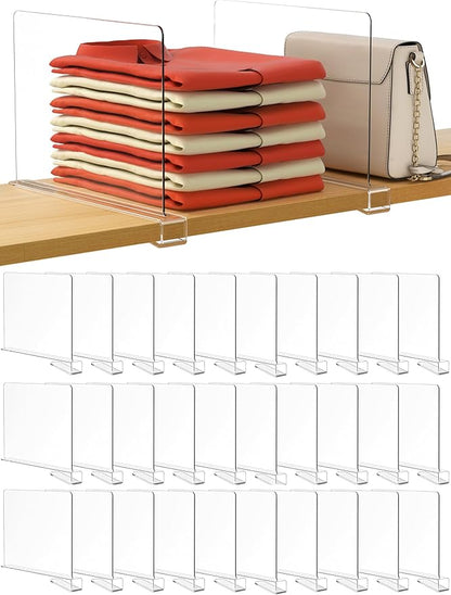 HBlife 30 Pack Clear Shelf Dividers, Vertical Purse Organizer by HBlife