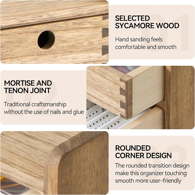 KIRIGEN Desk Organizer with 3 Drawers - Image 4
