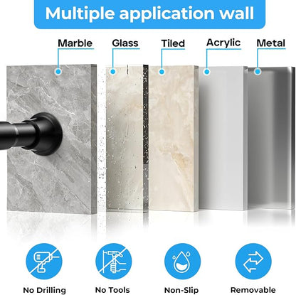 2Pcs Spring Tension Curtain Rod, No drilling Spring loaded Curtian rod - Image 4