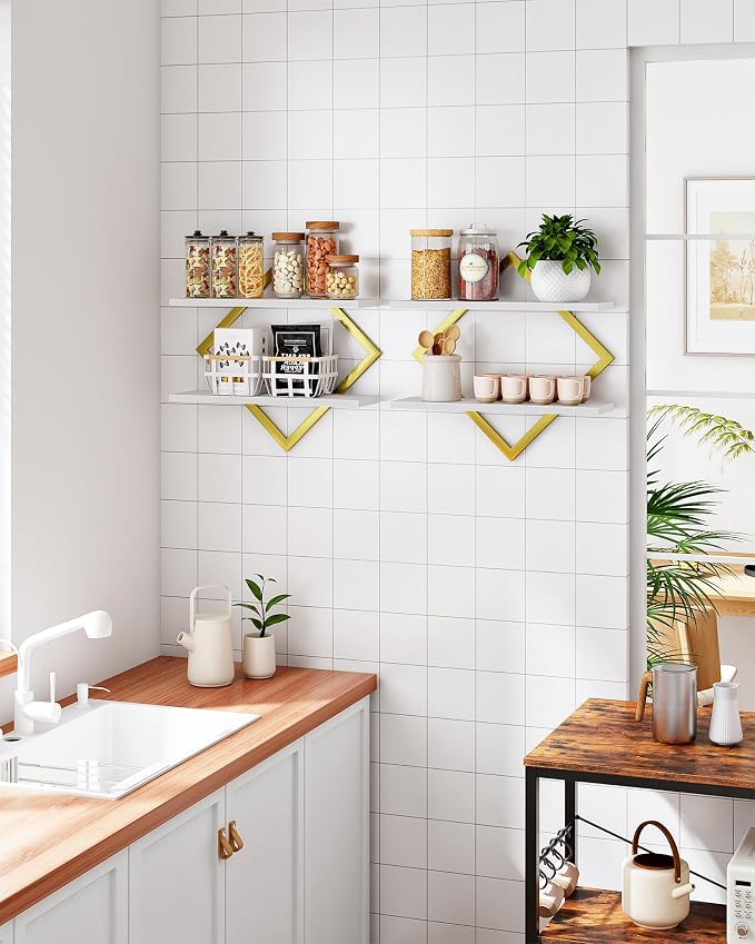 CHOEZON Floating Shelves for Wall, 2-Tier Hanging Shelves, for Living Room - Image 7
