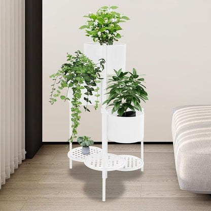 Foldable Corner Plant Stand Shelf, Indoor Outdoor Metal Flower Pot Holder - Image 3