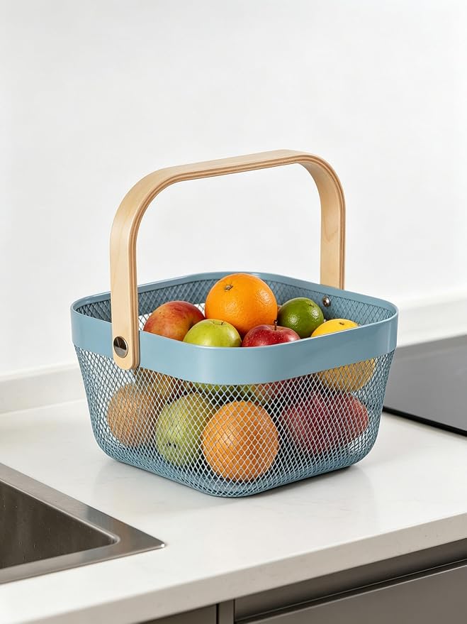 AJIODA Metal Mesh Wire Basket, Mini Steel Basket - Image 3
