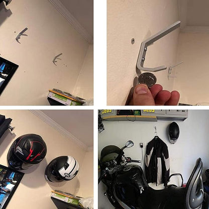 4 Pack Sturdy Aluminium Motorcycle Helmet Holder, motorbike Jacket Display Rack - Image 4