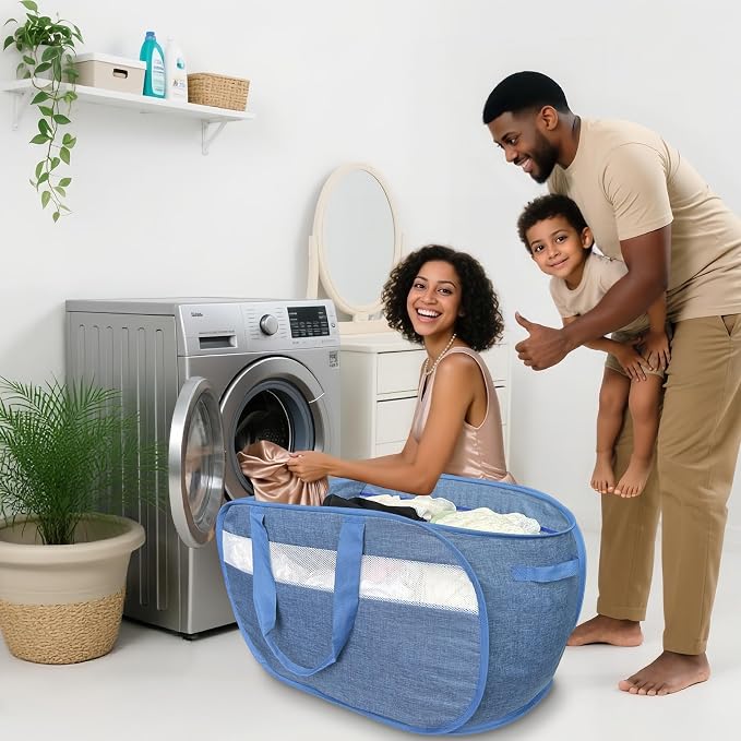100L Mesh Pop Up Laundry Hampers - Image 2