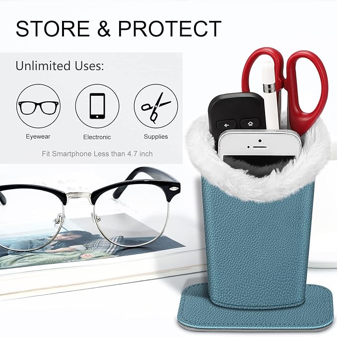Fintie Plush Lined Eyeglasses Holder, Glasses Stand Case, Anti-scratch Glasses - Image 2
