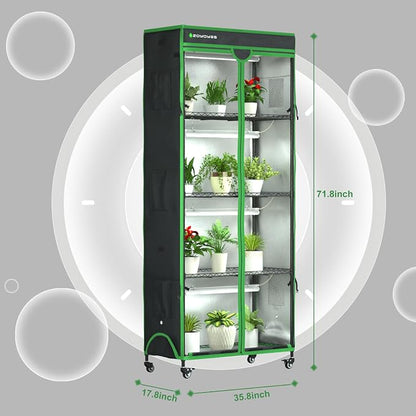 Indoor Greenhouse with Grow Light, Mini Greenhouse with Cover | 5-Tier Plant - Image 3