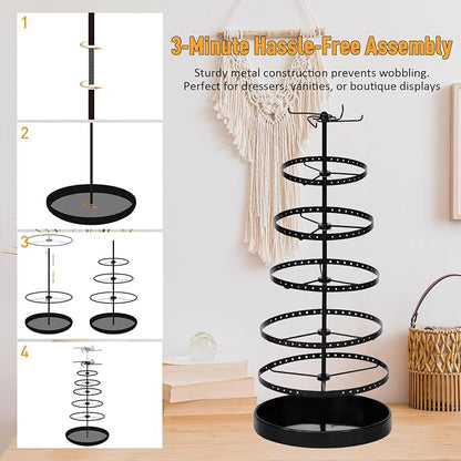 17Dec 6 Tier Rotating Jewelry Organizer Stand, 230 Holes Earring Holder - Image 5