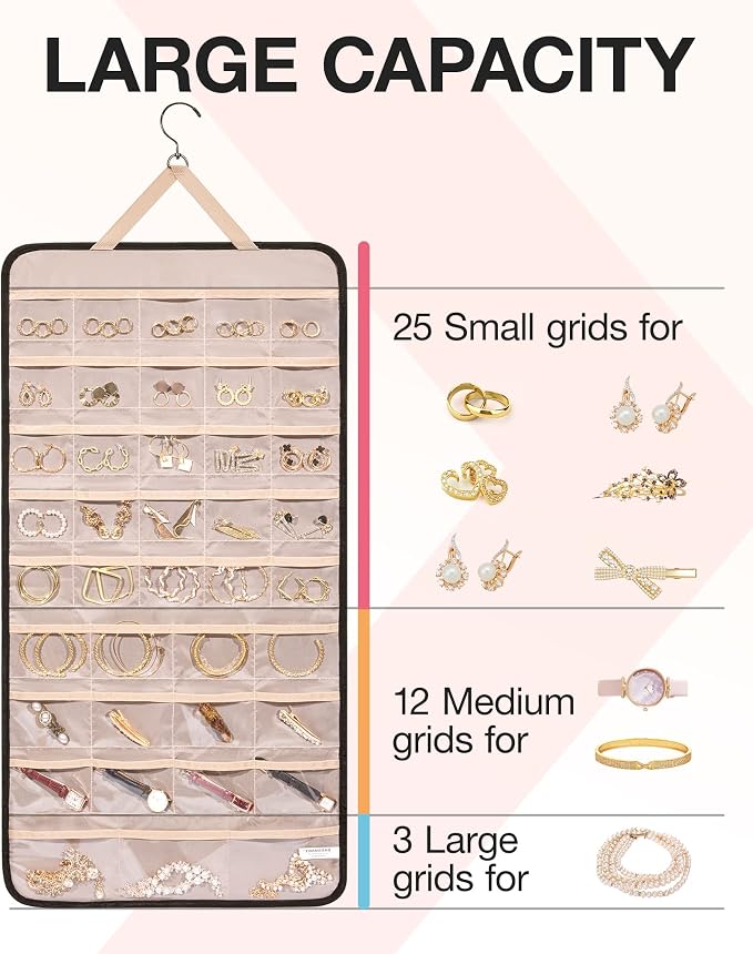 BAGSMART Hanging Jewelry Organizer Storage Roll - Image 3