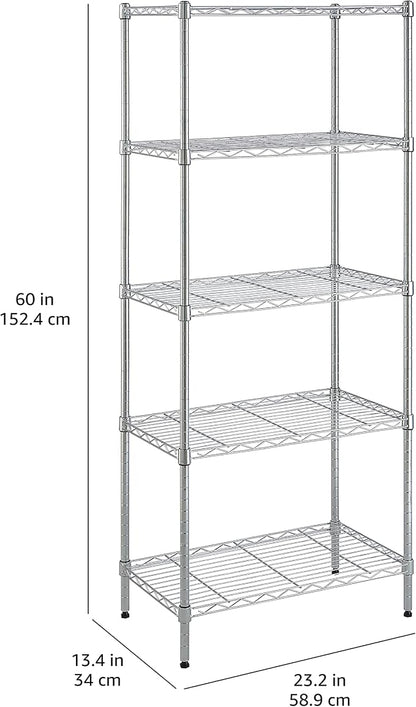 Amazon Basics 5-Shelf Adjustable, Storage Shelving Unit, Steel Organizer Wire - Image 9