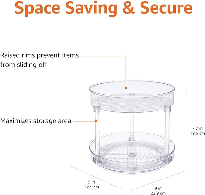 Amazon Basics Lazy Susan Turntable Organizer, 2 Tier - Image 4