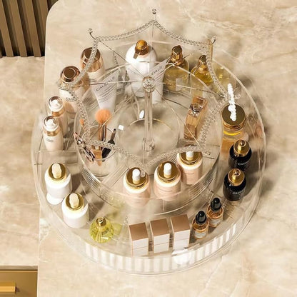 Clear Acrylic Rotating Cosmetic Organizer Umbrella Design, 360° Makeup Storage - Image 6