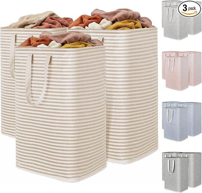 Lifewit 3 Pack Laundry Basket 80L Each, Collapsible Clothes Hamper by Lifewit