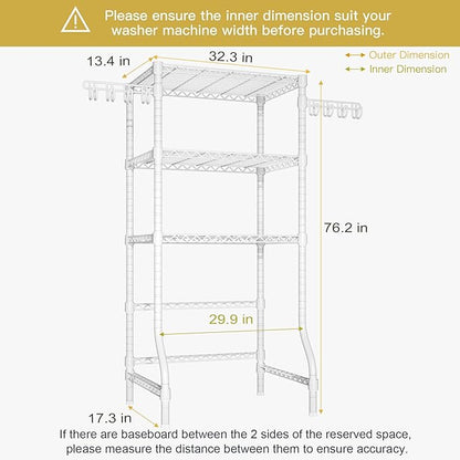 Ulif U8 Medium Laundry Room Storage Organizer, Over the Washer and Dryer - Image 3