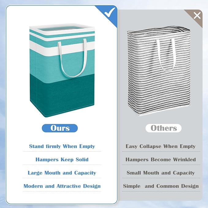 BlissTotes 3-Pack Laundry Basket, Freestanding＆Waterproof Laundry Hamper - Image 3