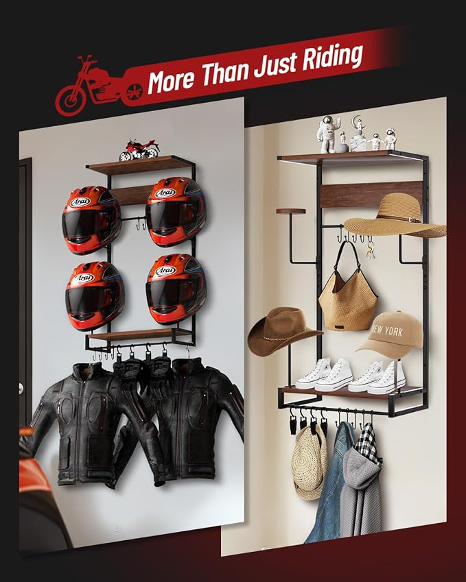 Vieshful Motorcycle Helmet Holder Wall Mount, Helmet Organize Rack - Image 6